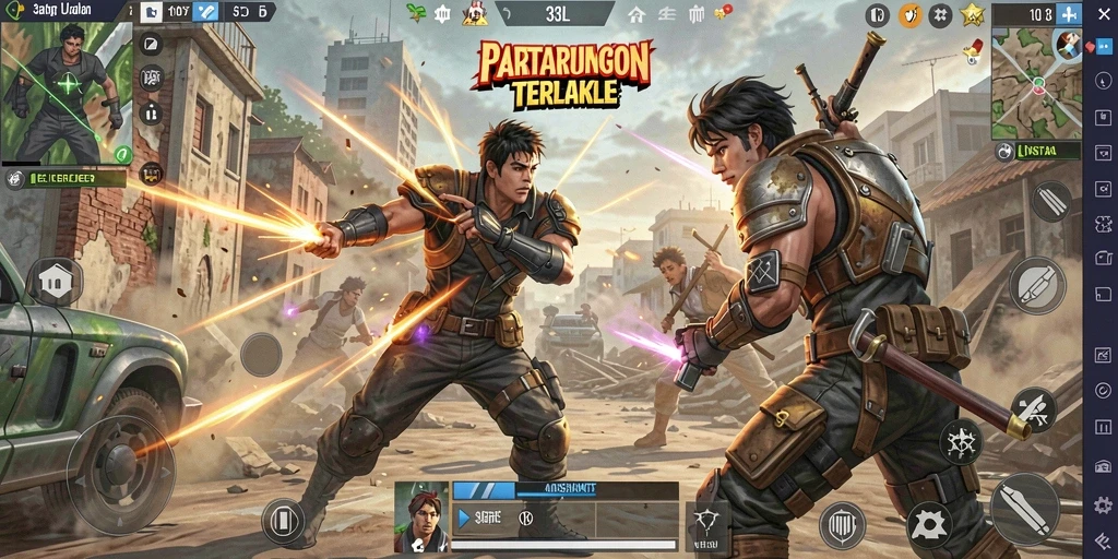 Screenshot dari aksi seru dalam 33L, menunjukkan pertempuran Battle Royale.