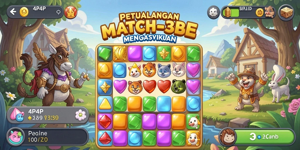 Menampilkan gameplay seru dan penuh warna dalam 4P4P.