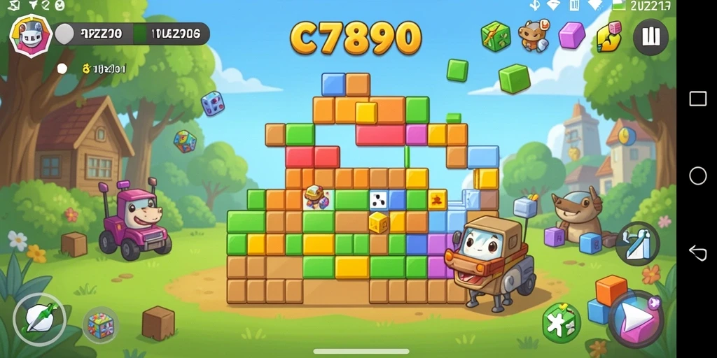 Tampilan gameplay C7890 yang penuh warna dan menantang.