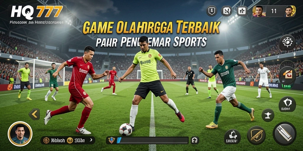 Tampilan gameplay menarik dari HQ777 yang menampilkan aksi olahraga.