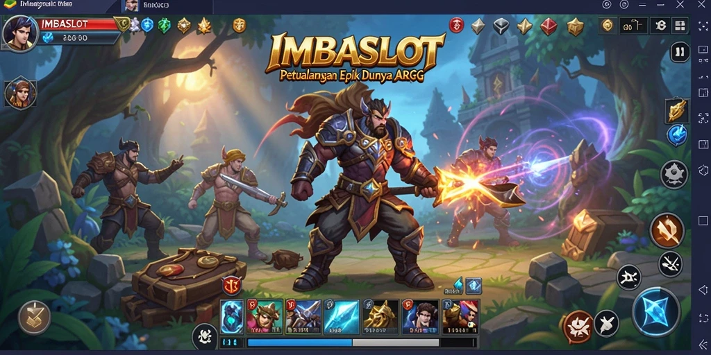 Tampilan gameplay seru dalam IMBASLOT dengan pertempuran epik.
