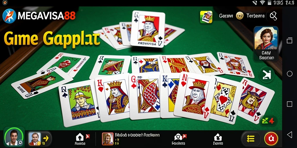 Tampilan seru dari gameplay Gaple di MEGAVISA88.