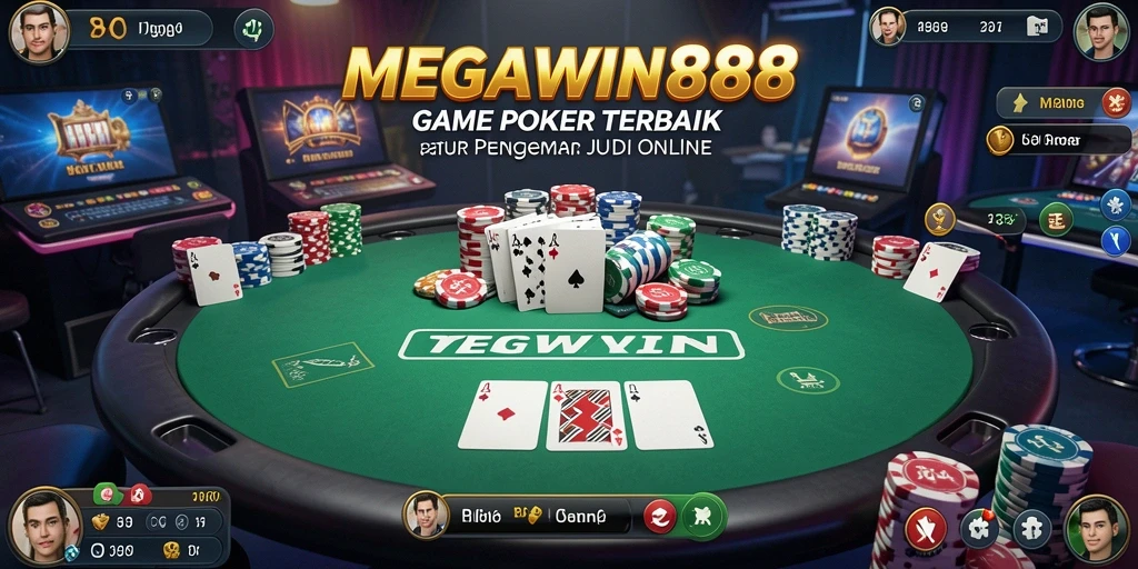 Screenshot gameplay MEGAWIN888 dengan suasana Poker yang mendebarkan.