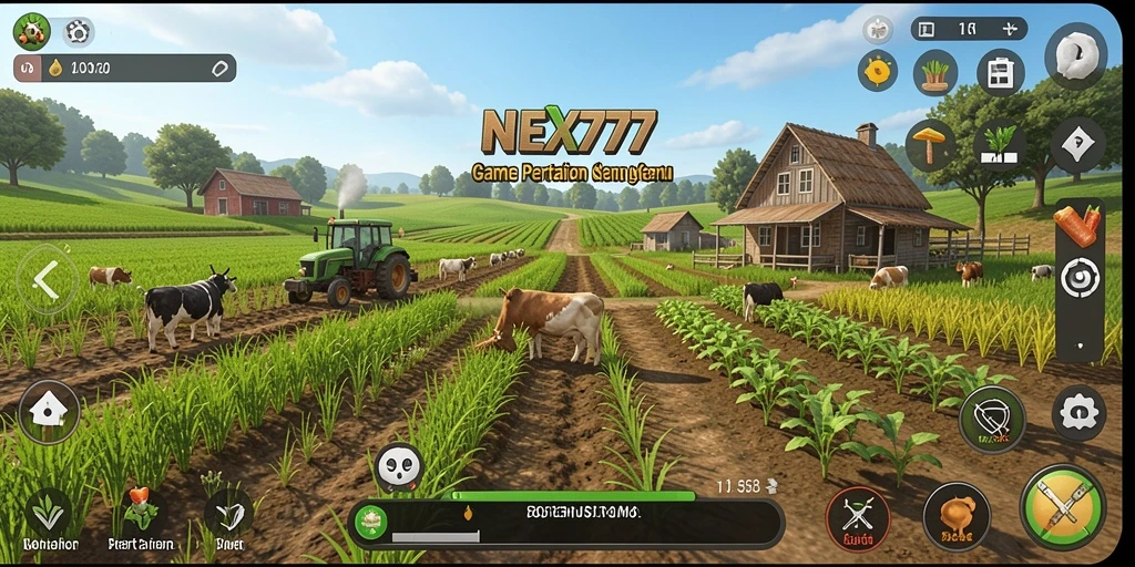 Tampilan gameplay NEX777 yang memukau saat bertani.