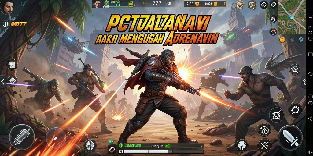 Screenshot gameplay PC777 menampilkan aksi yang mendebarkan dan karakter dinamis.
