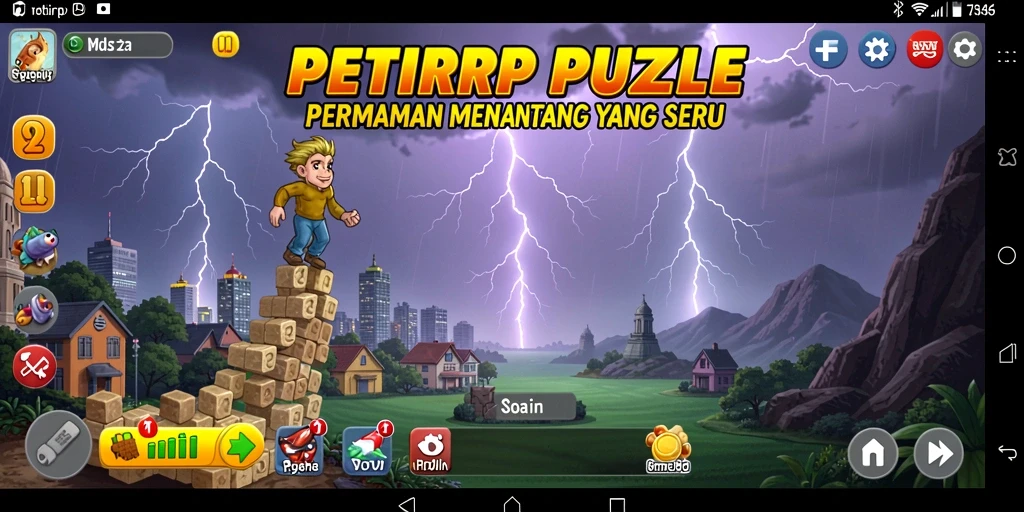 Tangkapan layar gameplay <strong>PETIRRP</strong> menampilkan berbagai teka-teki yang menantang dan menarik.
