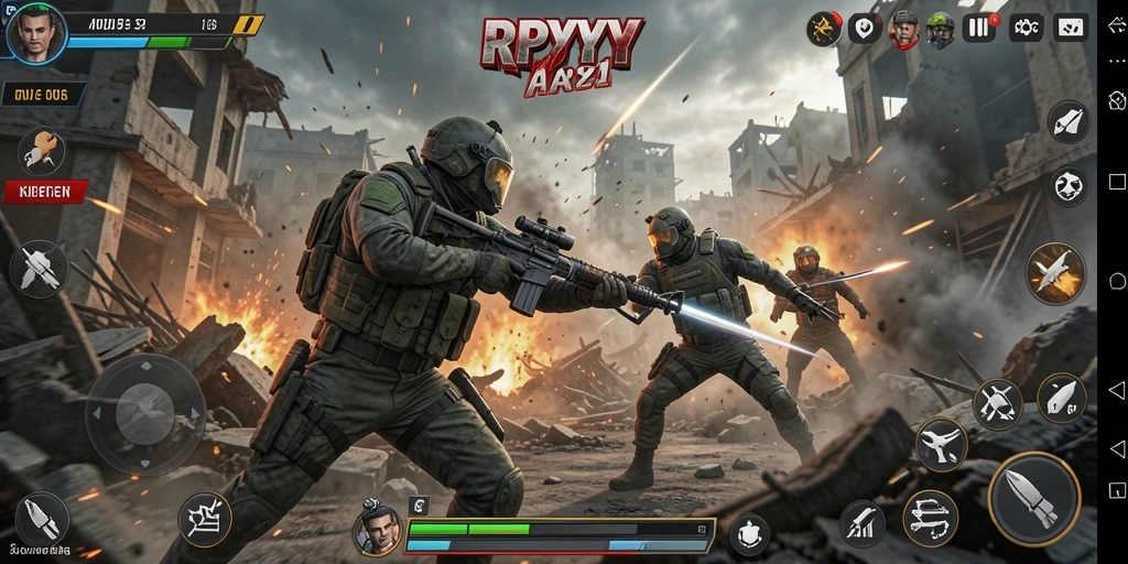 Screenshot menampilkan adegan pertempuran intens di RPYYY.