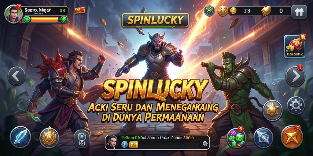 Tampilan gameplay seru SPINLUCKY yang penuh aksi.