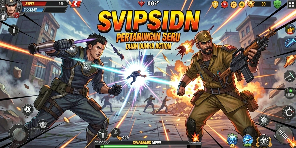 Tangkapan layar menampilkan aksi seru dalam SVIPSIDN di arena pertarungan.